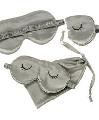 Blindfold sleeping mask in case gray
