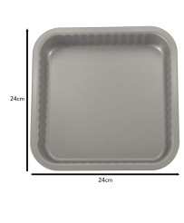 Baking tray for casseroles, tarts, pizzas 24cm x 24cm grey