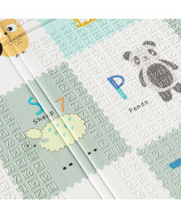 Educational foam double-sided folding mat 179x198 elephants/pictures