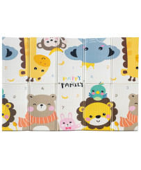 Educational foam double-sided folding mat 179x198 animals/street