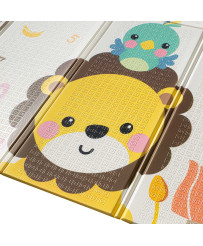 Educational foam double-sided folding mat 179x198 animals/street