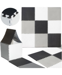 Foam puzzles children's mat 180x180cm 9 elements gray-cream