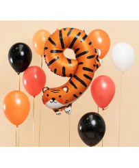 Foil birthday balloon number "9" - Tiger 64x87 cm