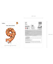 Foil birthday balloon number "9" - Tiger 64x87 cm