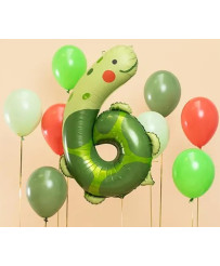 Foil birthday balloon number "6" - Turtle 75x96 cm