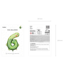 Foil birthday balloon number "6" - Turtle 75x96 cm