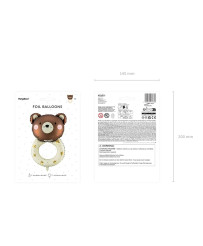 Foil balloon Rattle bear 45cm x 67cm