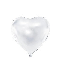 Foil balloon Heart white 45cm