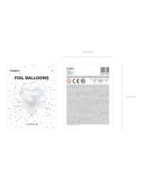Foil balloon Heart white 45cm