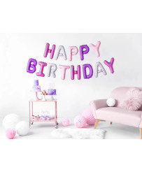 Foil balloon birthday decoration Happy Birthday rainbow 340cm x 35cm