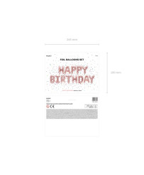 Foil balloon birthday decoration Happy Birthday pink gold 340cm x 35cm