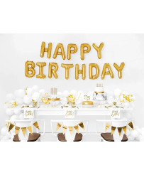 Foil balloon birthday decoration Happy Birthday gold 340cm x 35cm