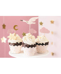 Decorations for muffin cupcakes - Stork 11cm-12cm 7 pieces