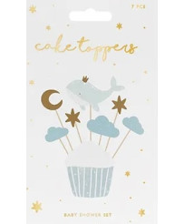 Decorations for muffin cupcakes - Whale 11cm-13,5cm 7 pieces