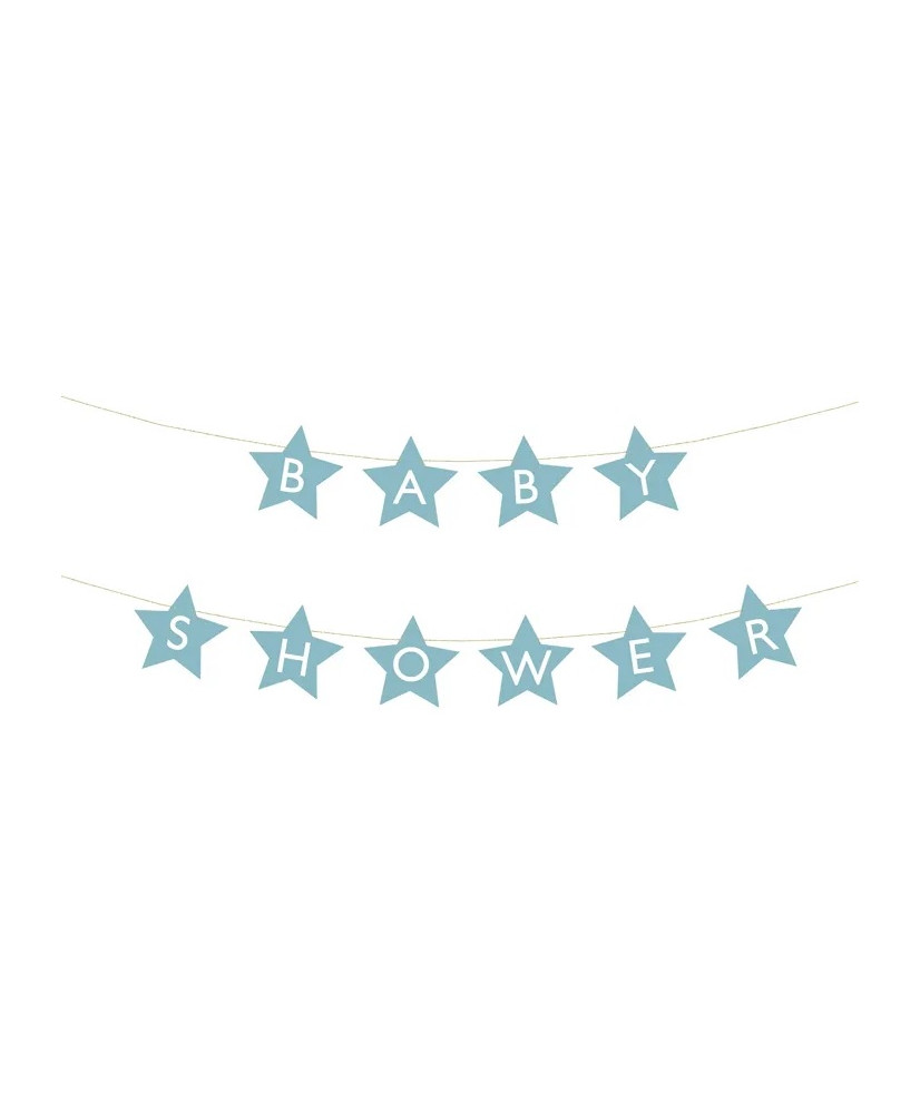 Banner sign for baby shower stars light blue 290cm x 16.5cm