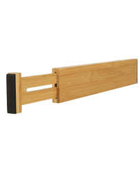Drawer organizer adjustable bamboo separator 43x6x1.5cm 1 piece
