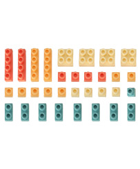 Blocks in cart container with lid 32 elements