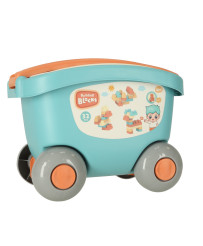 Blocks in cart container with lid 32 elements