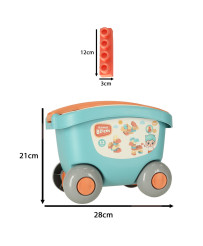 Blocks in cart container with lid 32 elements
