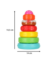Pyramid tower educational sensory puzzle colorful Montessori