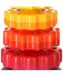 Rainbow tower pyramid pinwheel spiral for stacking
