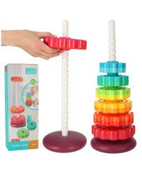 Rainbow tower pyramid pinwheel spiral for stacking