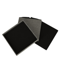 Folding pouffe with storage box grey 38x38x38cm