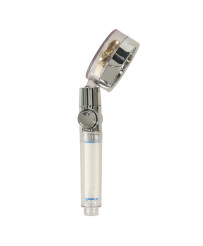Shower handset with turbine fan gold