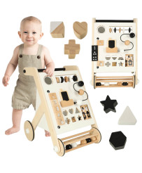 Wooden pusher educational walker with sorter