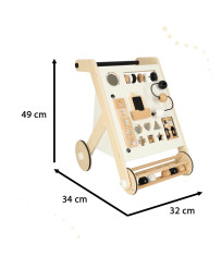 Wooden pusher educational walker with sorter
