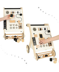 Wooden pusher educational walker with sorter