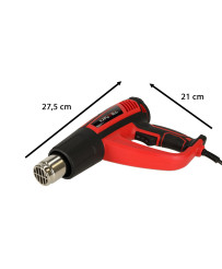 Electric tanner with temprature control 0-600 deg C air flow 300-500 l/min + 4 interchangeable tips 1850W