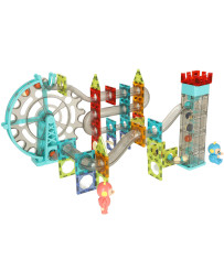 Magnetic blocks marble ball track with sound music 118 elements