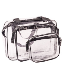 Transparent cosmetic bag travel organizer for airplane 3 pieces