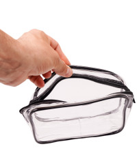 Transparent cosmetic bag travel organizer for airplane 3 pieces