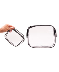 Transparent cosmetic bag travel organizer for airplane 3 pieces