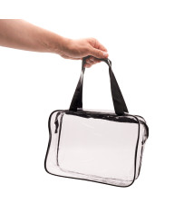 Transparent cosmetic bag travel organizer for airplane 3 pieces