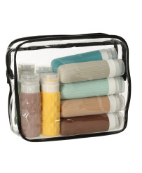 Transparent cosmetic bag travel organizer for airplane 3 pieces