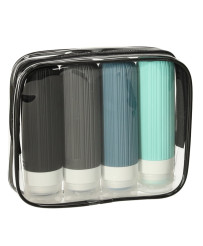 Transparent cosmetic bag travel organizer for airplane 3 pieces