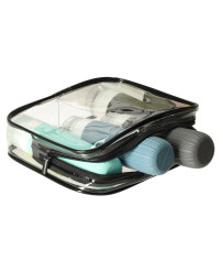 Transparent cosmetic bag travel organizer for airplane 3 pieces