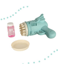 Soap bubble gun soap bubbles with wings blue