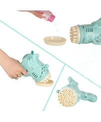 Soap bubble gun soap bubbles with wings blue