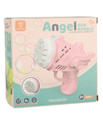 Soap bubble gun soap bubbles with wings pink