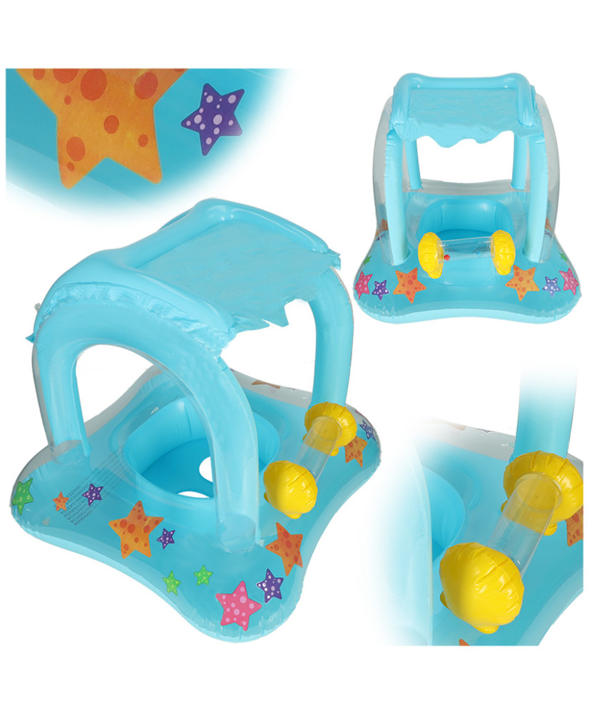 Inflatable pontoon mattress with canopy wheel mattress