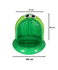 Inflatable pontoon pool with canopy frog 95cm