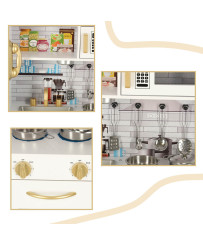 Wooden kitchen for children with refrigerator
