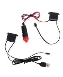 LED ambient lighting for car / auto USB / 12V tape 3m red