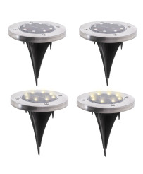 Solar garden ground invasion lights 8LED 4pcs cold white