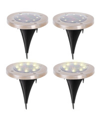 Solar ground garden invasion lights 8LED 4pcs warm white