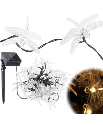 Solar dragonfly garden lights 6.5m 30LED warm white